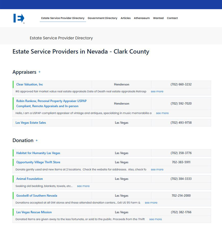 Executorium.com Estate Service Provider Directory